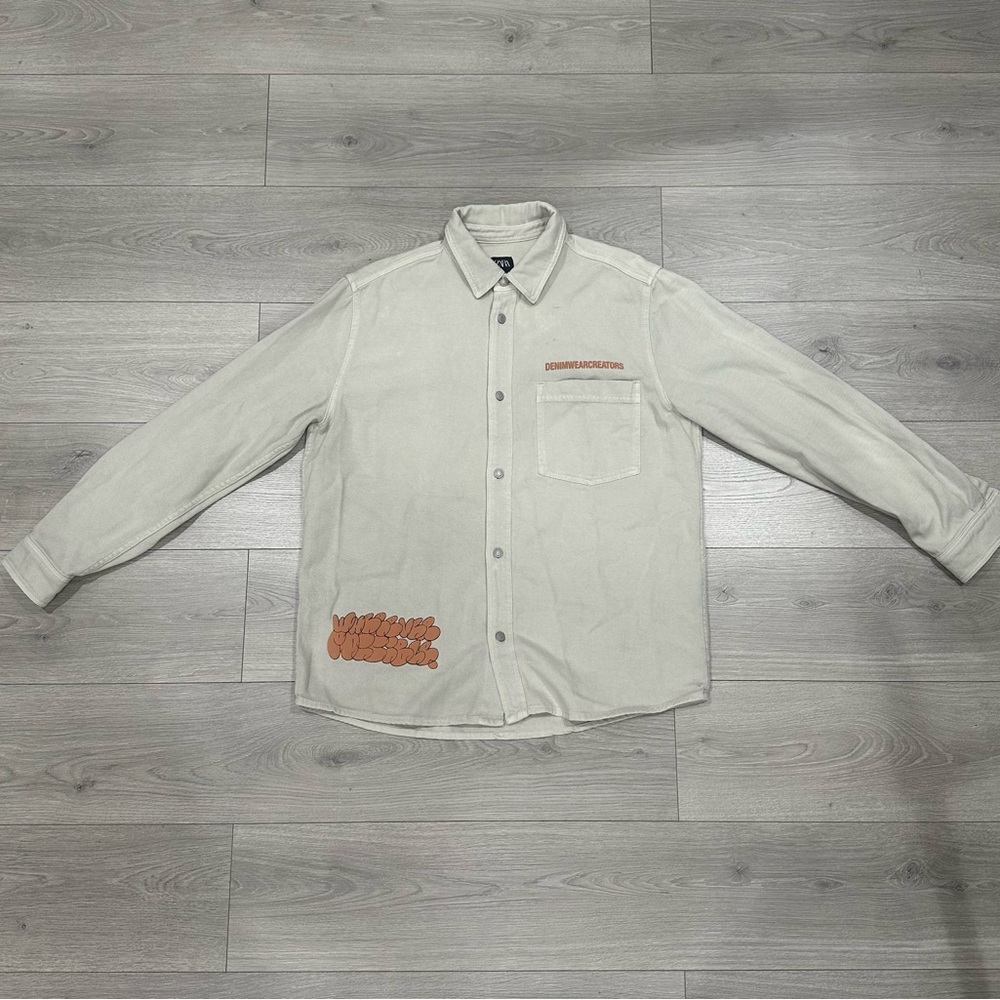 Men's Cream Denim Jacket